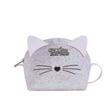 Sparkling Silver Kitty Purse