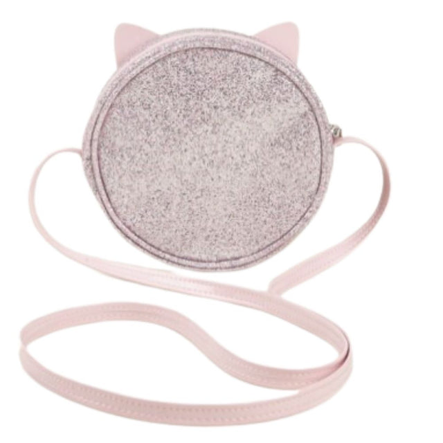 Sparkling Silver Kitty Purse Round